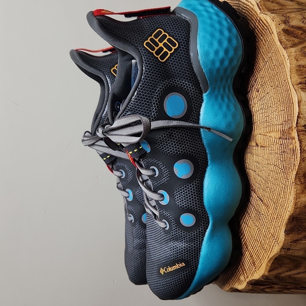 Columbia Women's Trail Running Shoes Size 8 Gray Blue Yellow Rubber Outsole - Picture 4 of 12